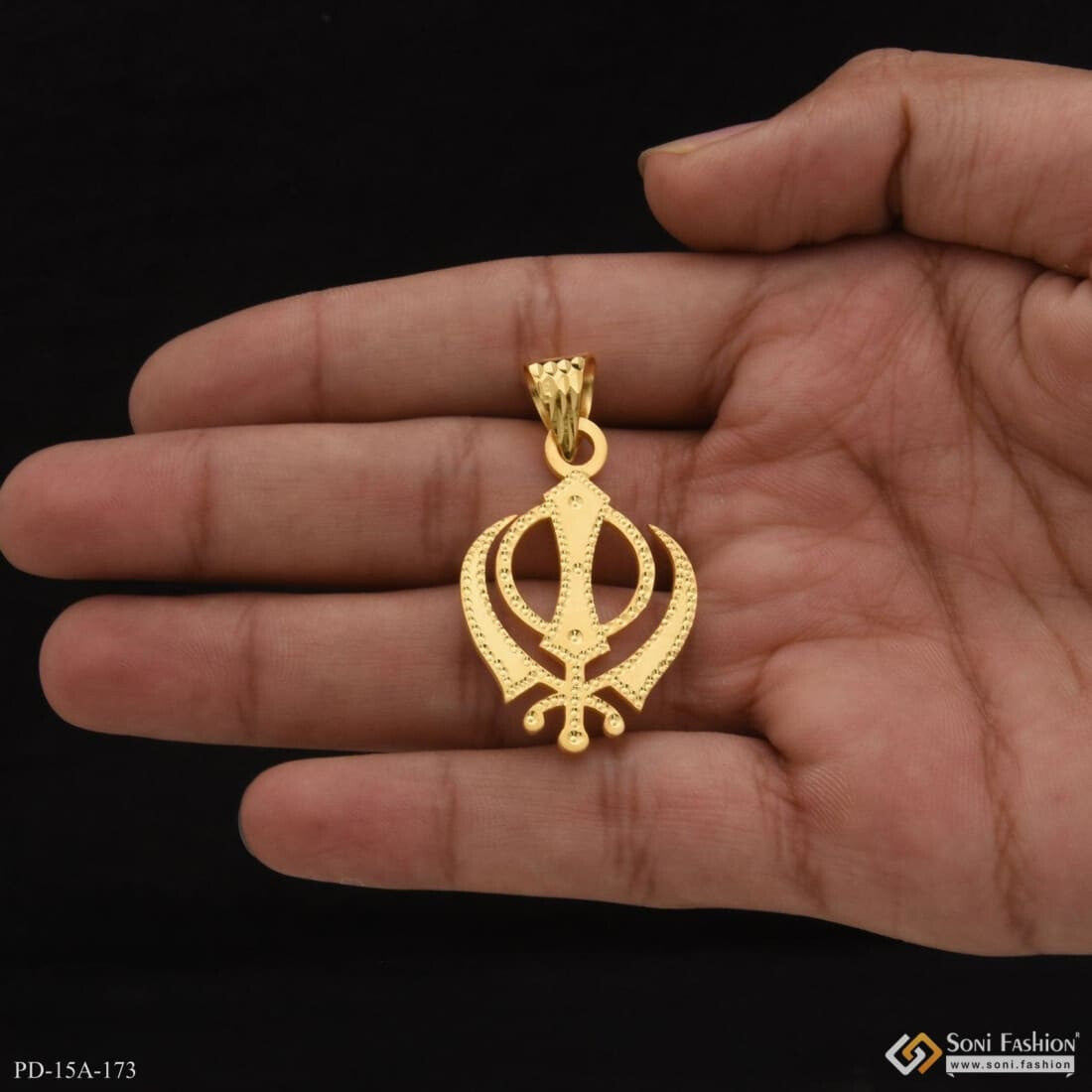 Gold khanda deals pendant