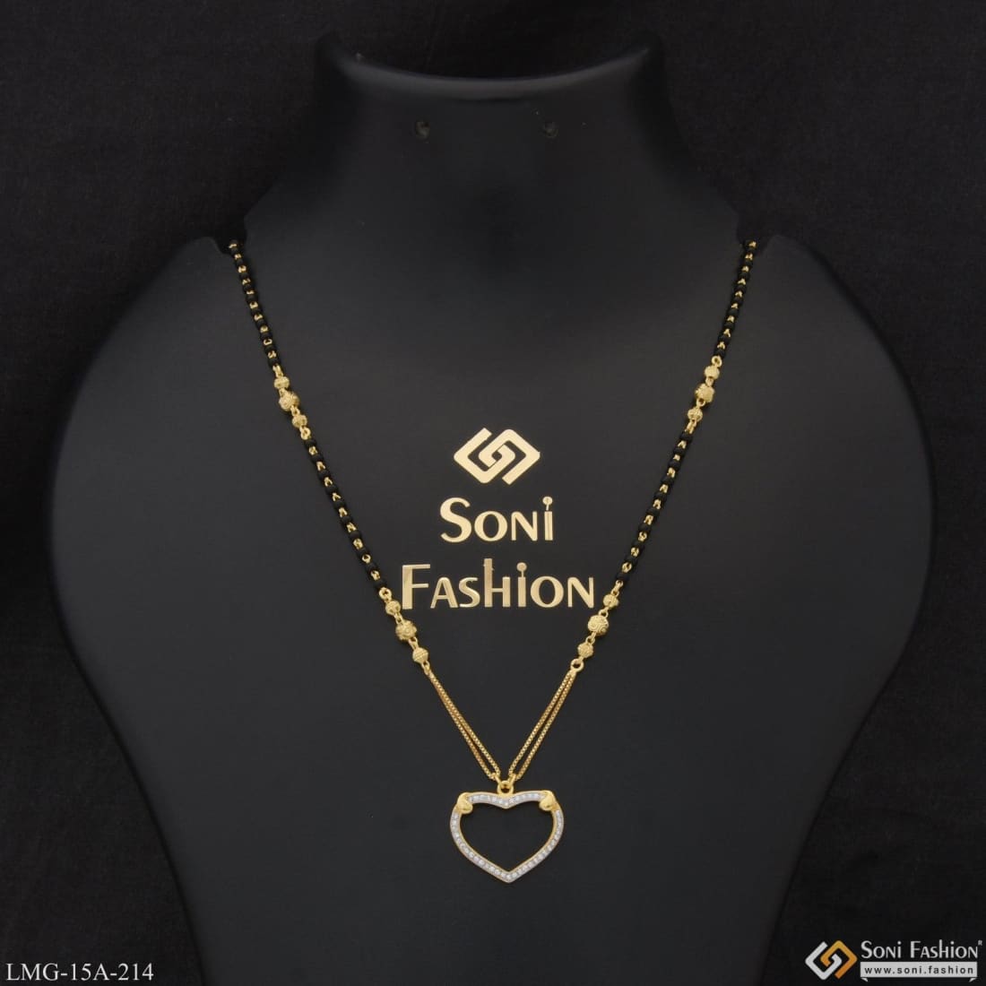 1 Gram Gold Plated With Diamond Beautiful Design Mangalsutra For