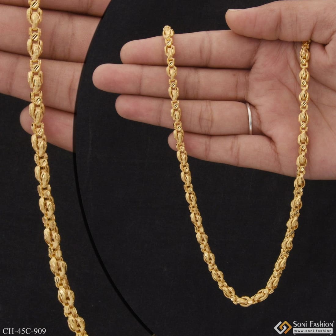 1 gram gold plated leaf designer design best quality chain for men