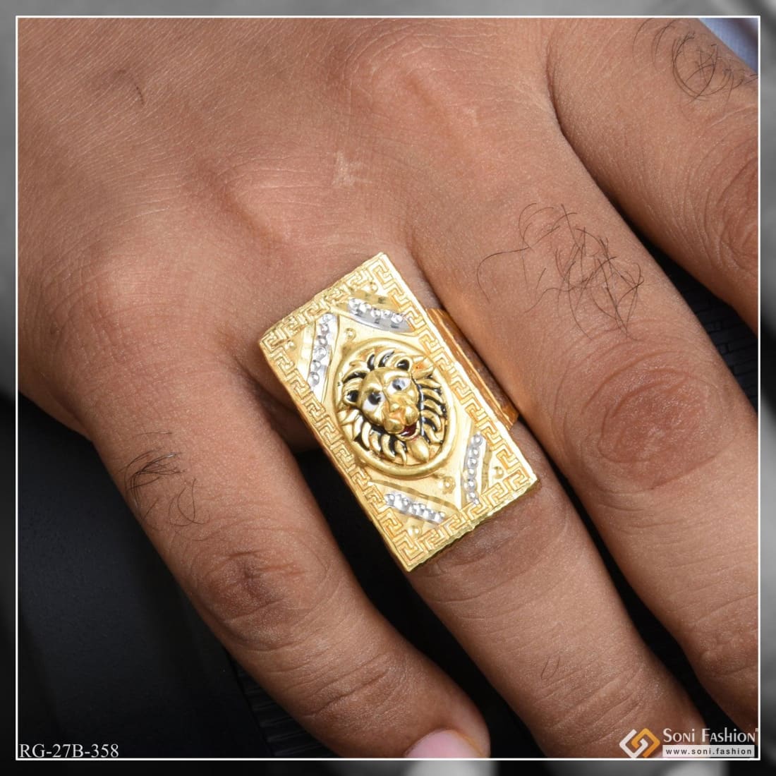 Lion design deals gold ring