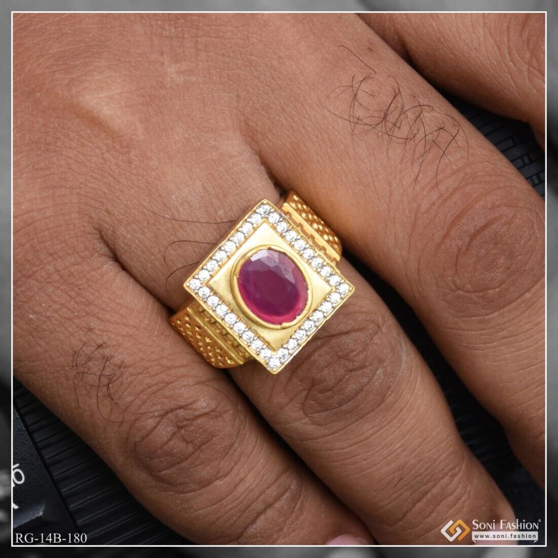 Mens hot sale pink ring