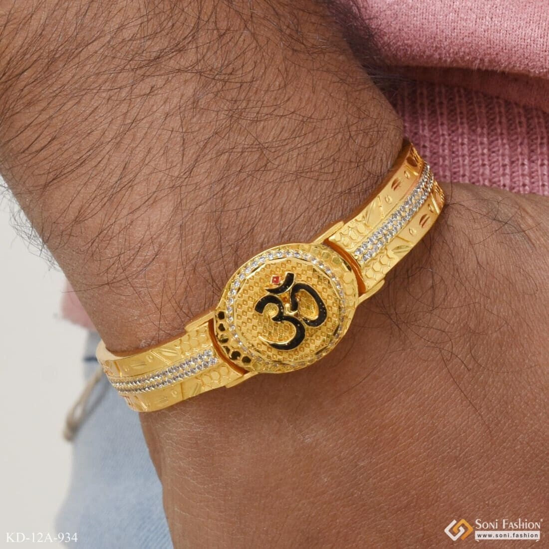 Mens gold on sale hand kada