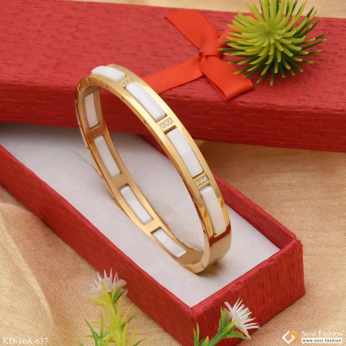 White gold kada on sale designs