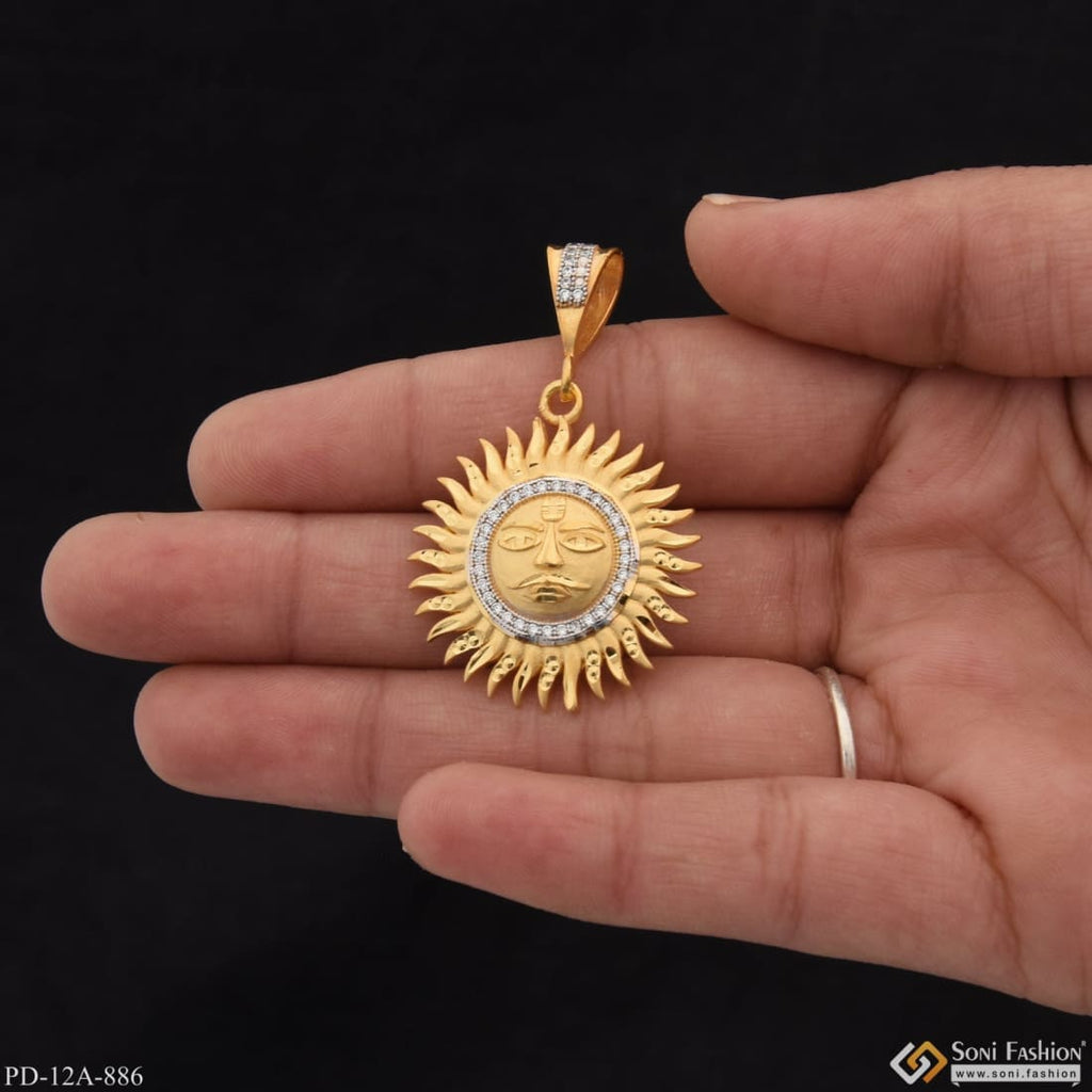 1 Gram Gold Forming Pendant Locket For Men Tagged Sun Soni Fashion