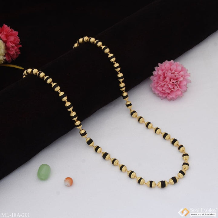 1 Gram Gold Formig Black Artisanal Design Rudraksha Mala