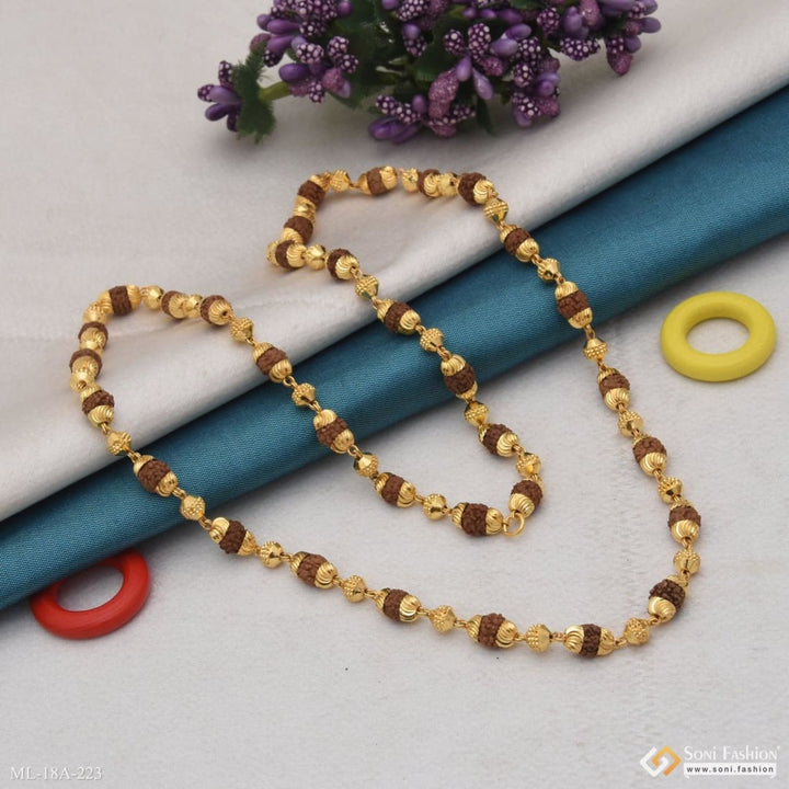 1 gram gold forming 2 in delicate design rudraksha mala for