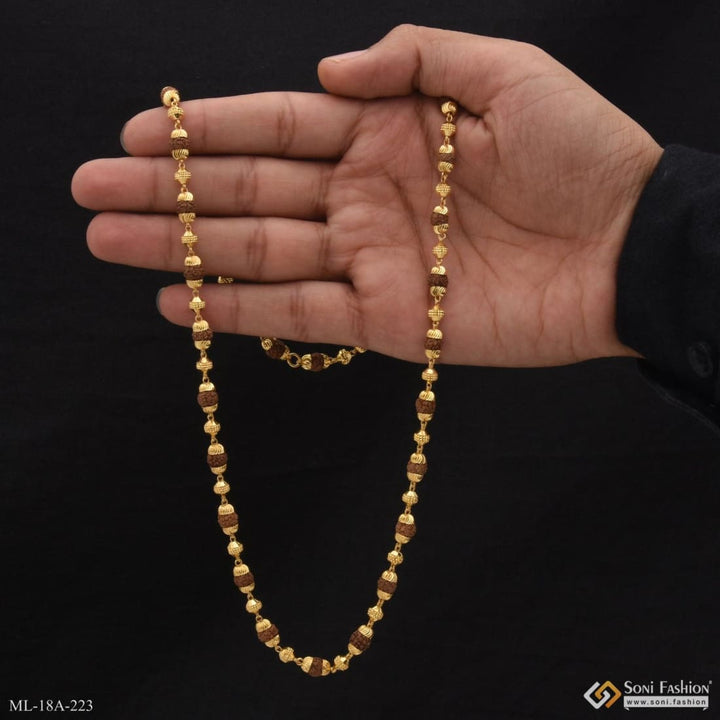 1 gram gold forming 2 in delicate design rudraksha mala for