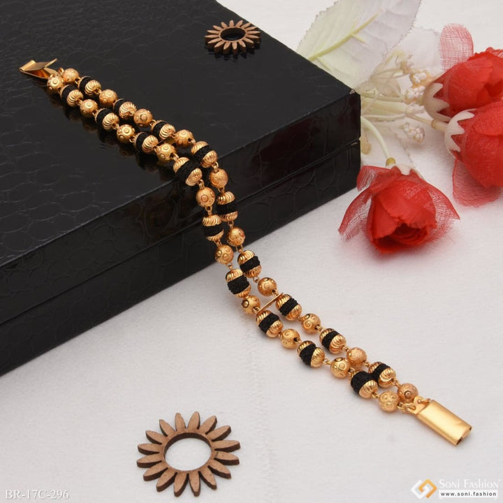 1 gram gold forming 2 line delicate design rudraksha