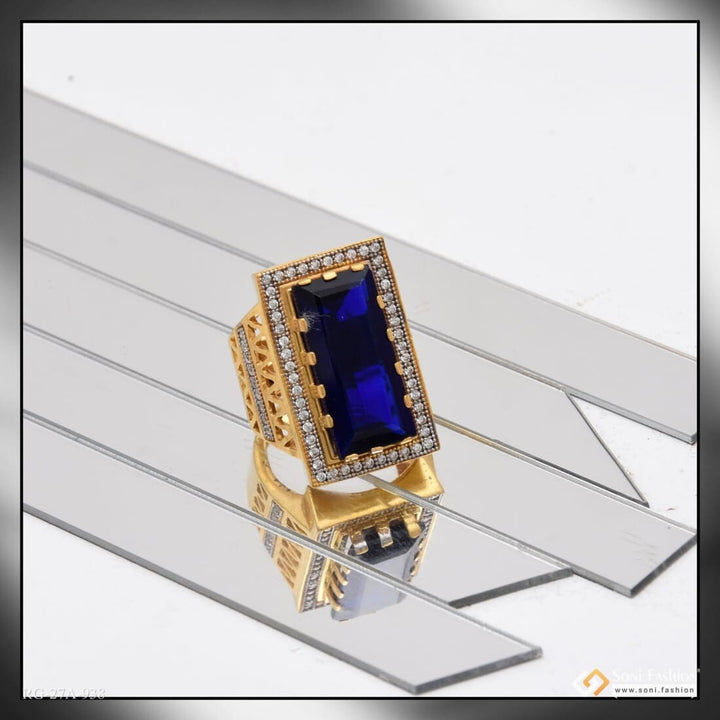 1 Gram Gold Forming Blue Stone With Diamond Best Quality