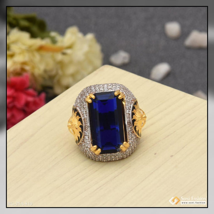 1 gram gold forming blue stone with diamond fashionable