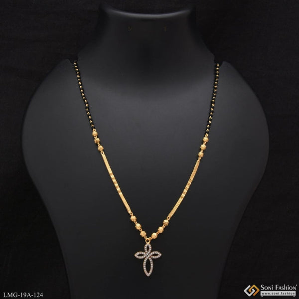 1 gram gold forming cool design with diamond mangalsutra for