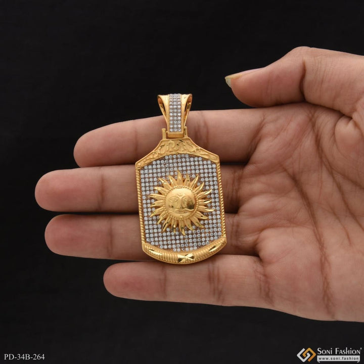 1 Gram Gold Forming Sun With Diamond Cute Design Best