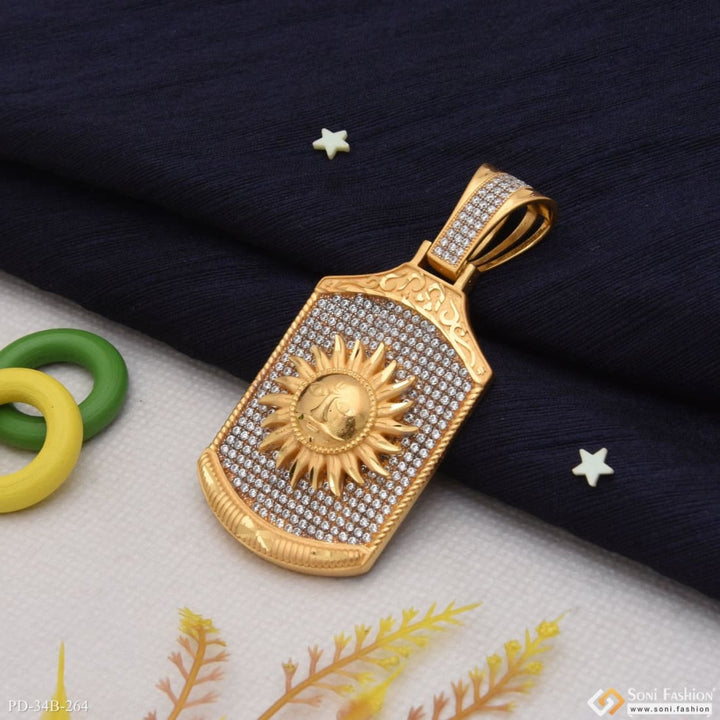 1 Gram Gold Forming Sun With Diamond Cute Design Best