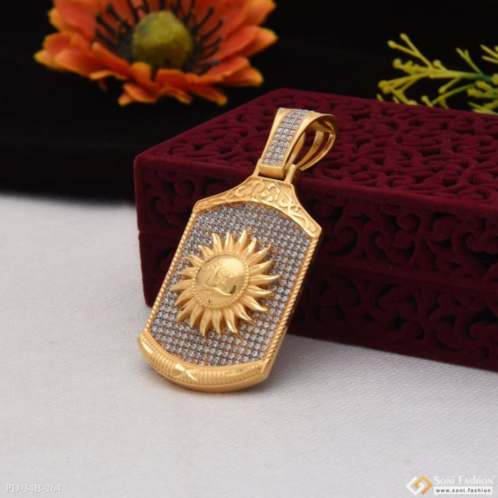 1 Gram Gold Forming Sun With Diamond Cute Design Best