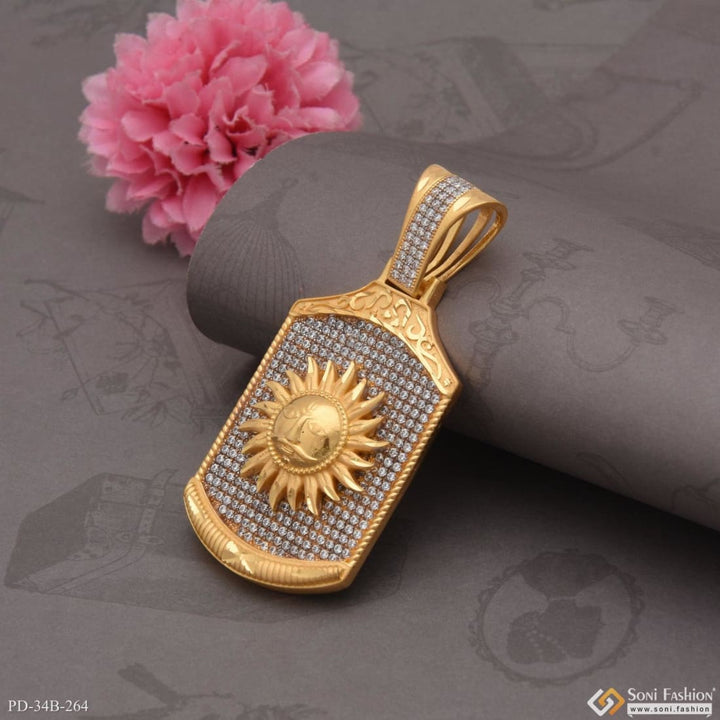 1 Gram Gold Forming Sun With Diamond Cute Design Best