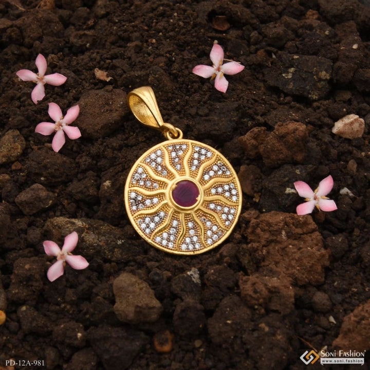 1 gram gold forming sun with diamond glamorous design