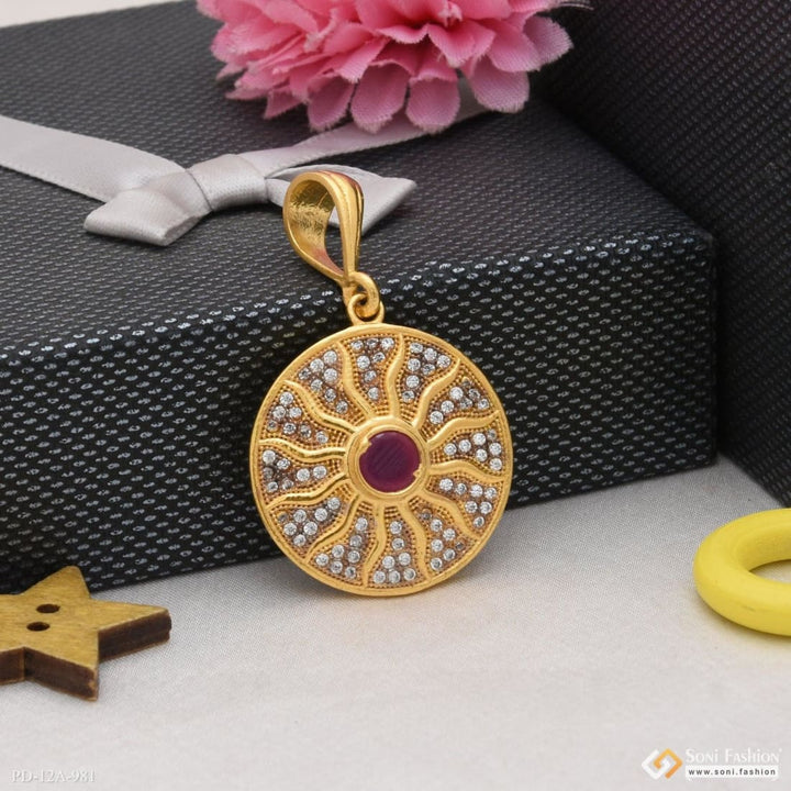 1 gram gold forming sun with diamond glamorous design