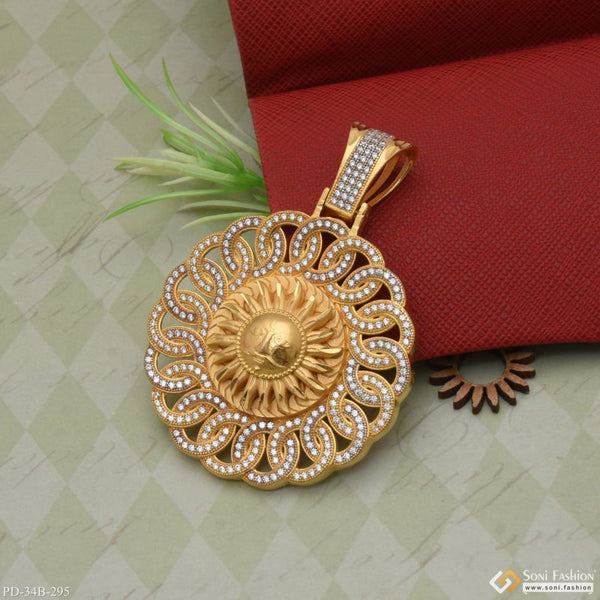 1 gram gold forming sun with diamond gorgeous design pendant