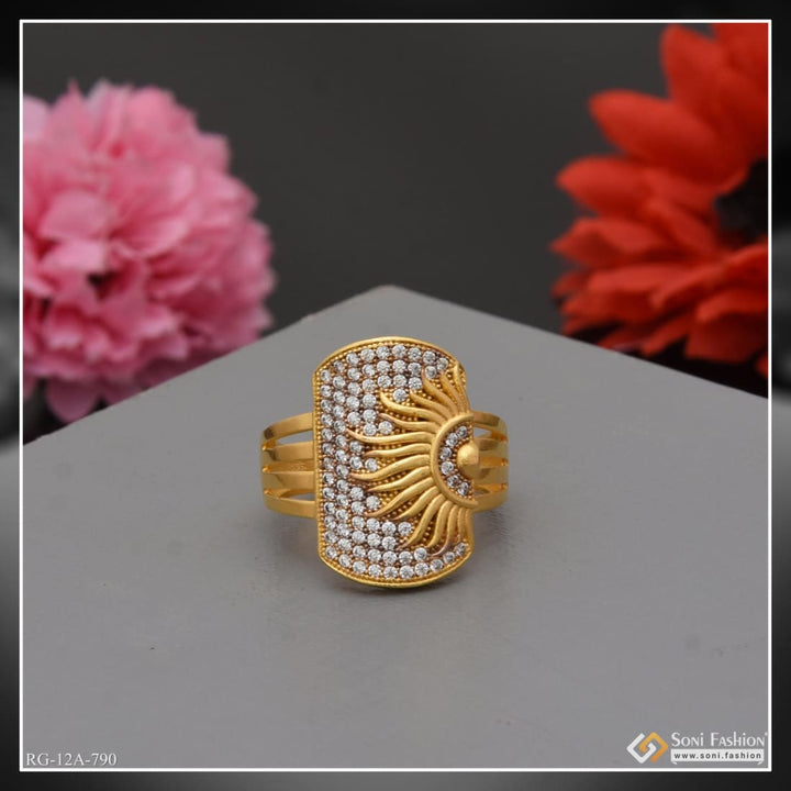 1 gram gold forming sun with diamond sophisticated design