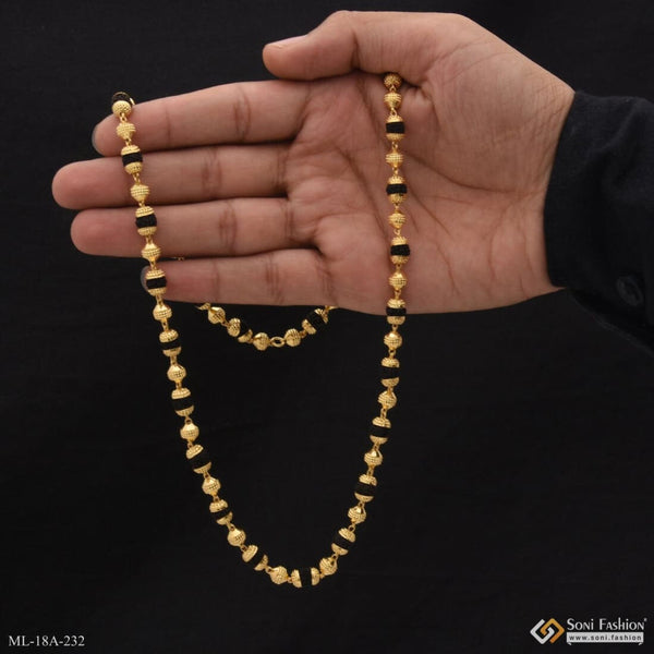 1 Gram Gold Forming Finely Detailed Design Rudraksha Mala