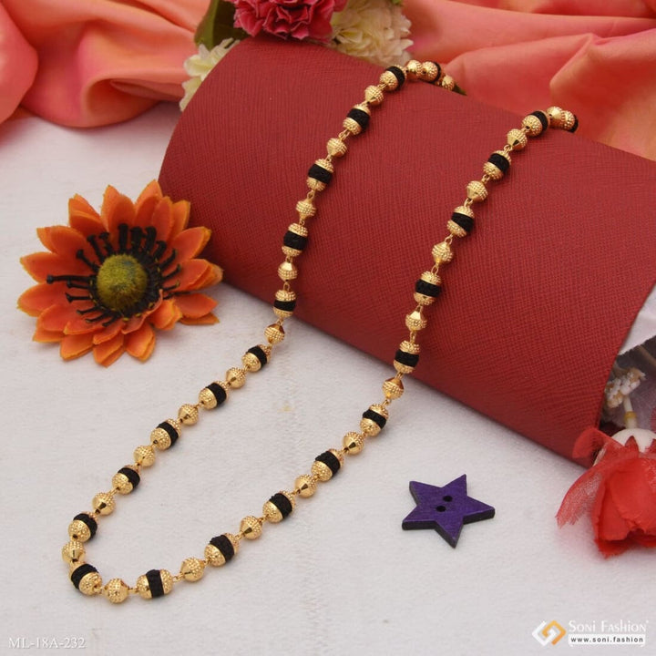 1 Gram Gold Forming Finely Detailed Design Rudraksha Mala