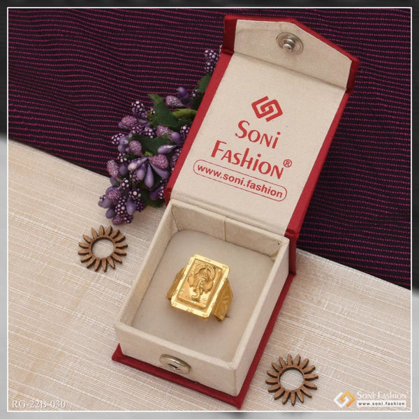 1 gram gold forming ganpati best quality durable design ring