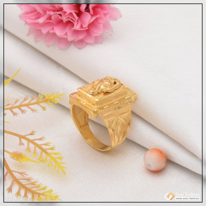 1 gram gold forming ganpati best quality durable design ring