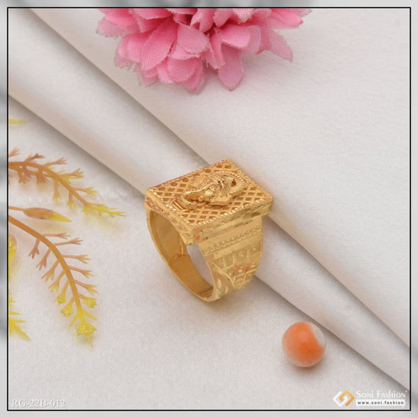 1 gram gold forming ganpati dainty design best quality ring