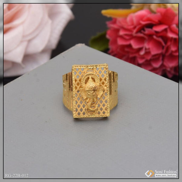 1 gram gold forming ganpati dainty design best quality ring