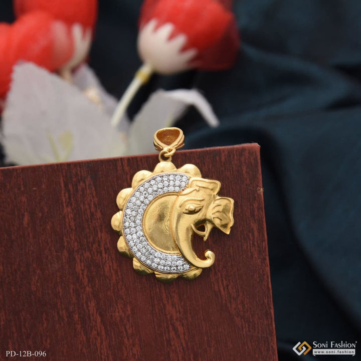 1 Gram Gold Forming Ganpati With Diamond Sophisticated