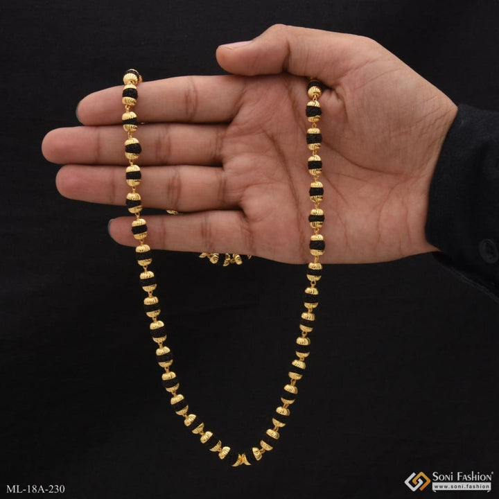 1 gram gold forming c cut gorgeous design rudraksha mala for