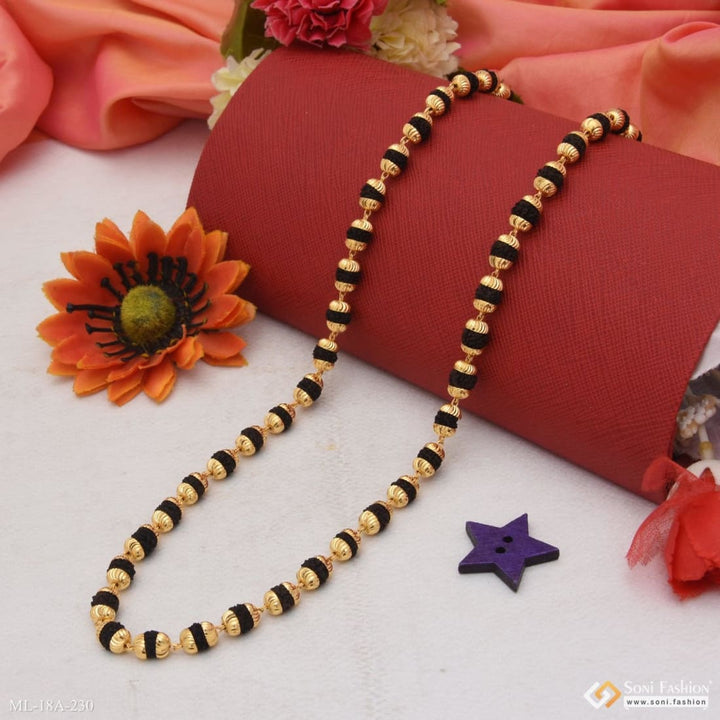 1 gram gold forming c cut gorgeous design rudraksha mala for