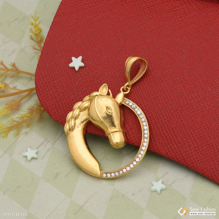 1 gram gold forming horse with diamond gorgeous design