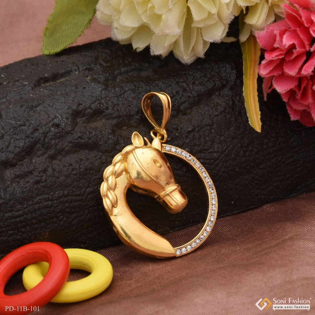 B2219vm 18ktGold Vermeil Heavyweight HORSE store Pendant