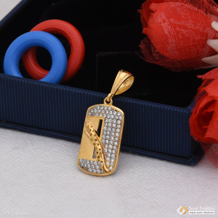 1 gram gold forming jaguar with diamond delicate design