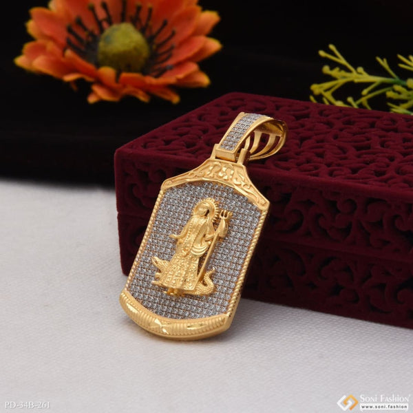 1 Gram Gold Forming Khodiya Maa With Diamond Glittering