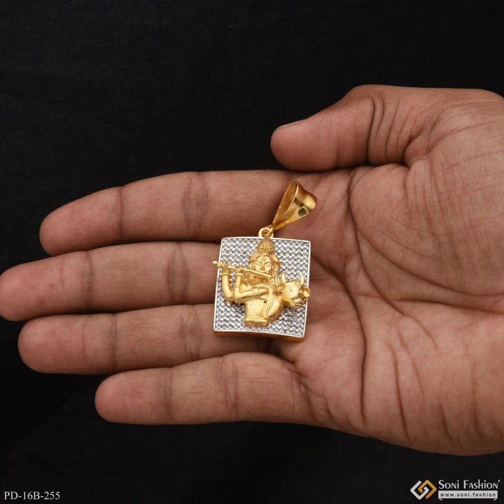 1 gram gold forming krishna with diamond best quality