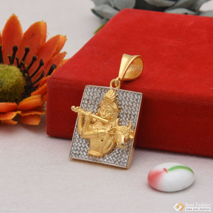 1 gram gold forming krishna with diamond best quality