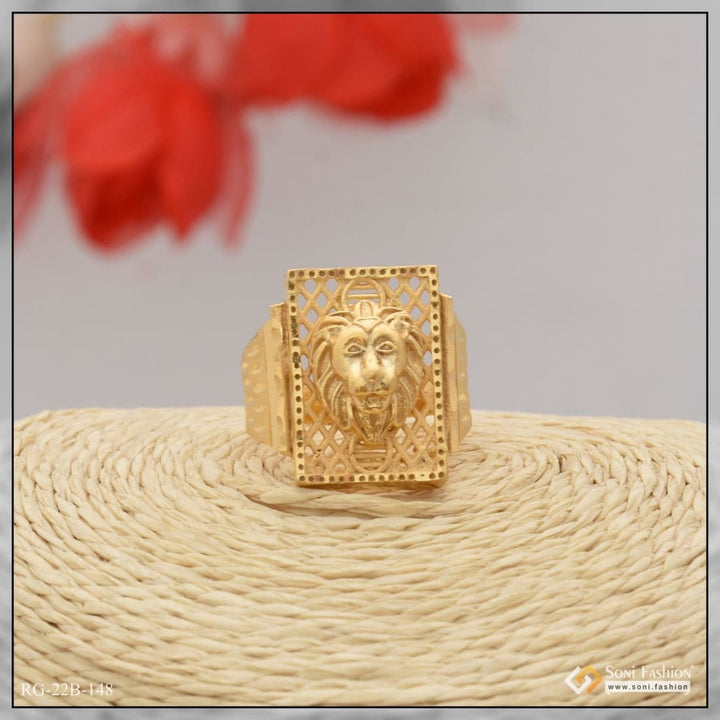 1 gram gold forming lion cool design superior quality ring