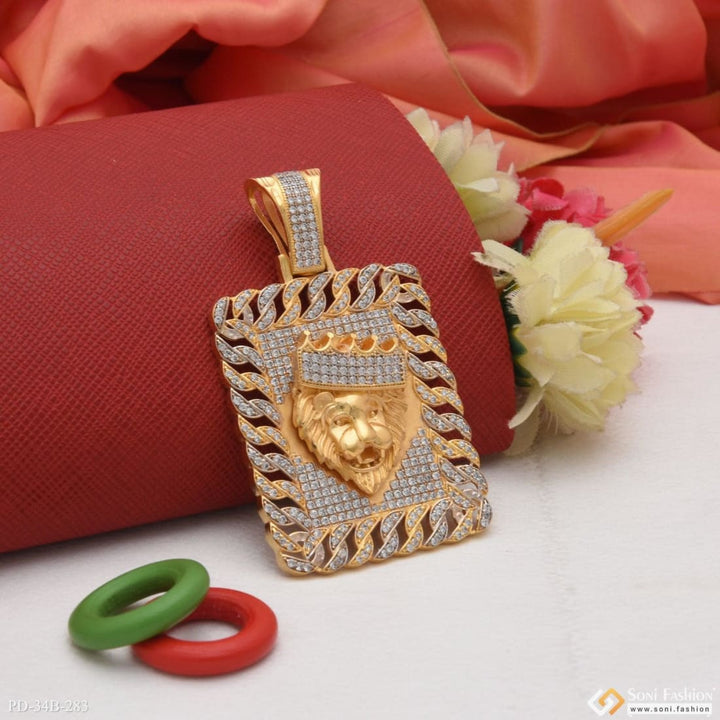 1 Gram Gold Forming Lion With Diamond Delicate Design