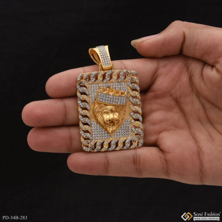 1 Gram Gold Forming Lion With Diamond Delicate Design