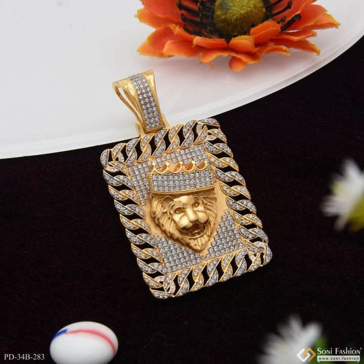 1 Gram Gold Forming Lion With Diamond Delicate Design