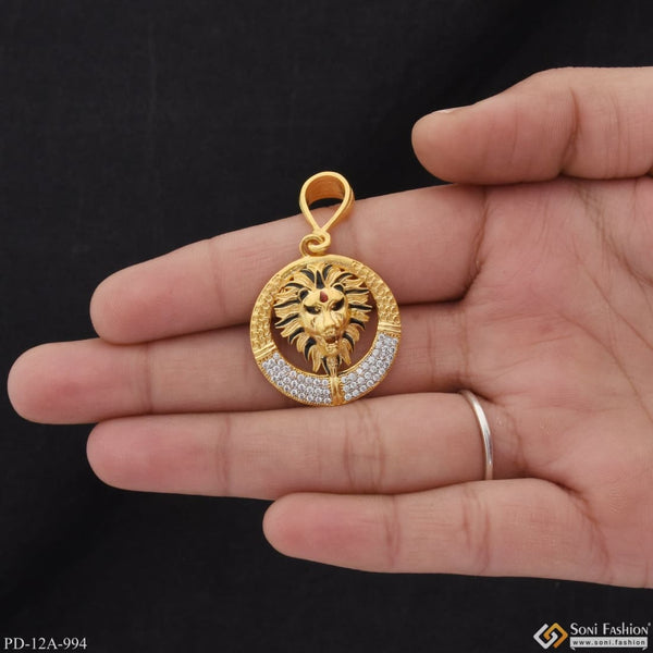 1 gram gold forming lion with diamond gorgeous design