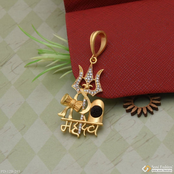 1 gram gold forming mahadev with diamond best quality