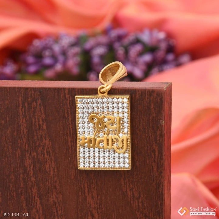 1 gram gold forming jay mataji with diamond artisanal design