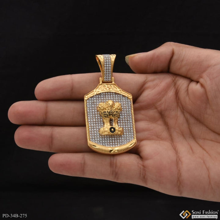 1 Gram Gold Forming Mudra With Diamond Glamorous Design