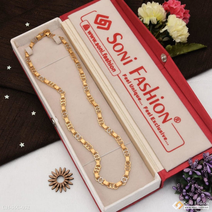 1 Gram Gold Forming Round Linked Etched Design High-quality