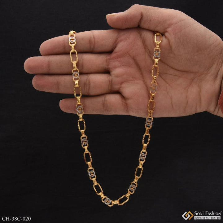 1 Gram Gold Forming Round Linked Sophisticated Design Chain