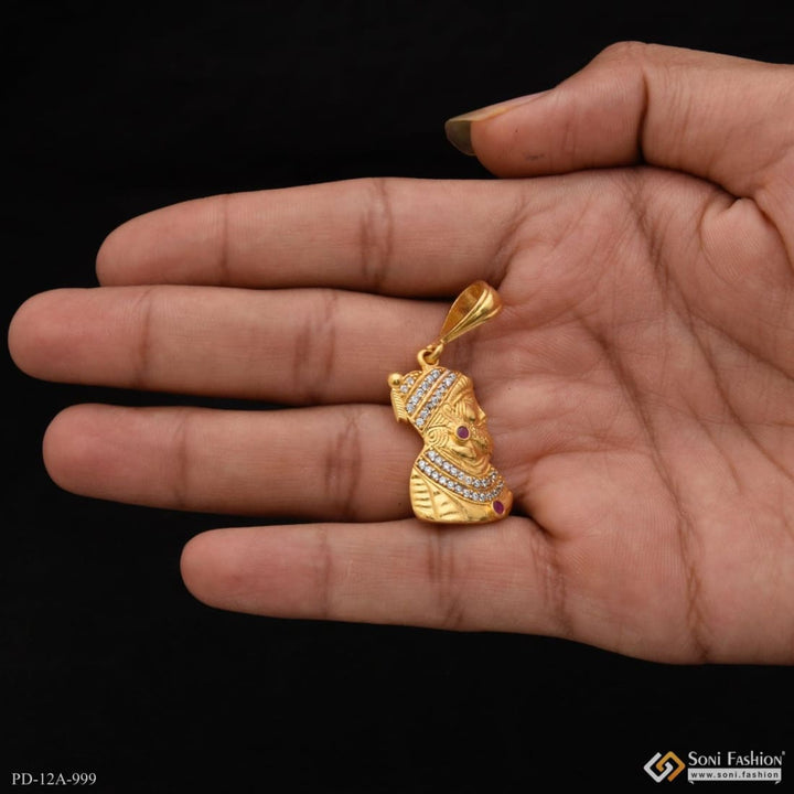 1 gram gold forming shivaji with diamond best quality