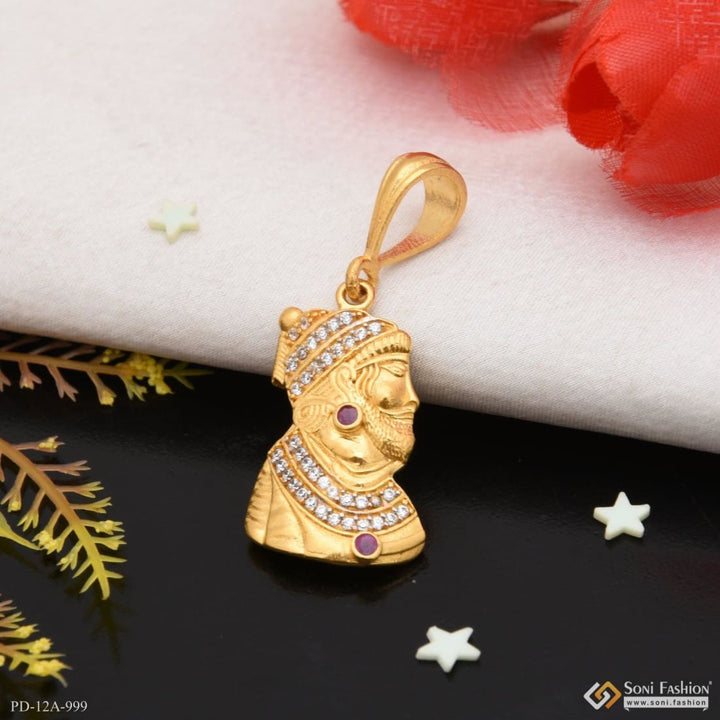 1 gram gold forming shivaji with diamond best quality